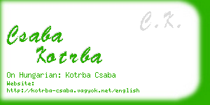 csaba kotrba business card